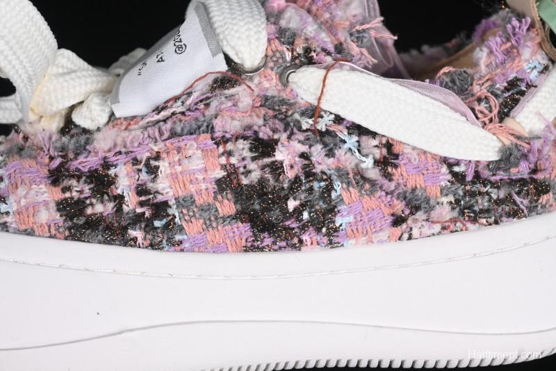 SMILEREPUBLIC SMILE Canvas Sneakers with Cut Wool Fringe and Unique Weaving - G.D4