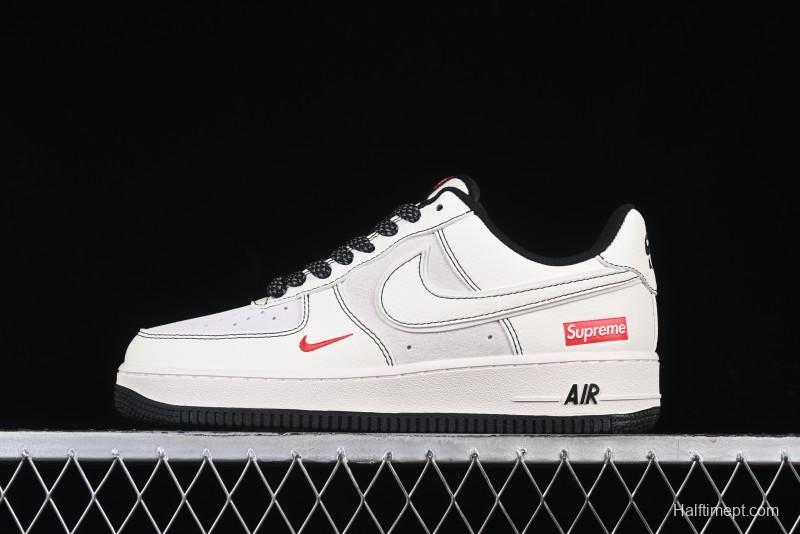 Nike Air Force 1 '07 Low Supreme Collaboration Casual Sneakers with Full-Length Air Cushion - BB7518-012