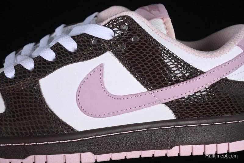 Nike Dunk Low Retro Sneakers in Grey Purple Snakeskin Leather - HV6932-299