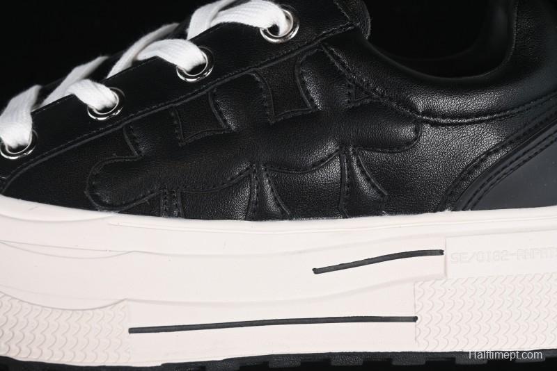 Shoot Brand Replay Black Plum Retro Comfort Leather Anti-Slip Platform Low-Top Casual Sneakers - AJD4