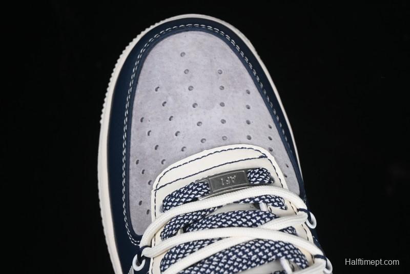 Nike Air Force 1 '07 Low Supreme Collaboration Beige Blue Low-Top Casual Sneakers - DM6688-018