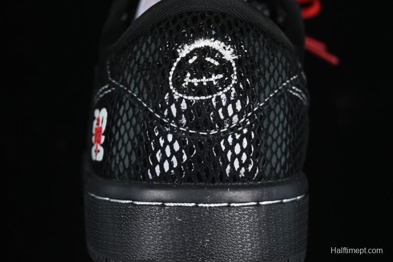 Nike Travis Scott x Fragment Design x Air Jordan 1 Low OG SP AJ1 Year of the Snake Limited Black Snake Web Low Top Casual Sneakers - CH6336-018