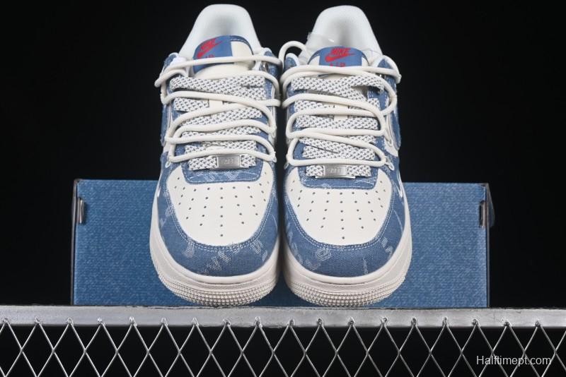 Nike Air Force 1 '07 Low Levi's Denim Patchwork Lace-Up Casual Sneakers - SJ1198-001