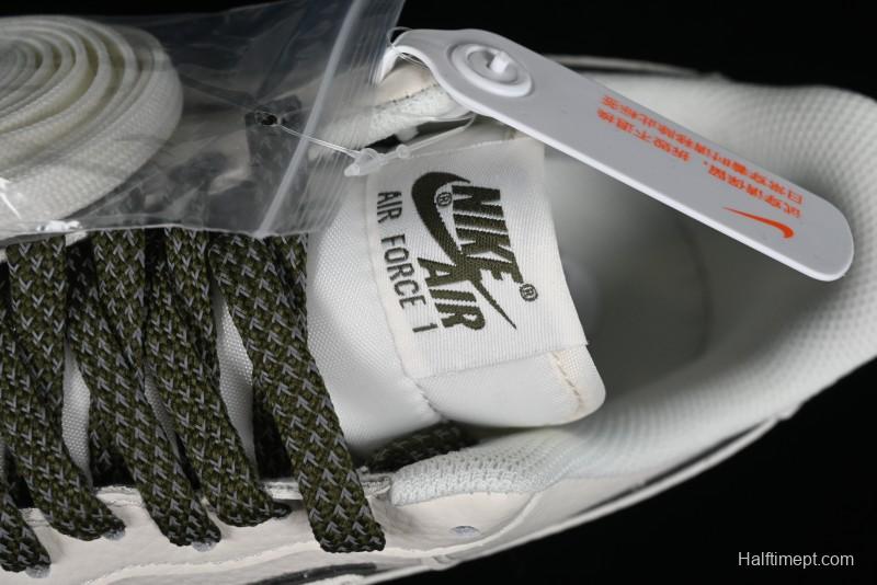 Nike Air Force 1 '07 Low Classic Military Green Mini Swoosh Starry Sky Casual Sneakers - MJ0319-022