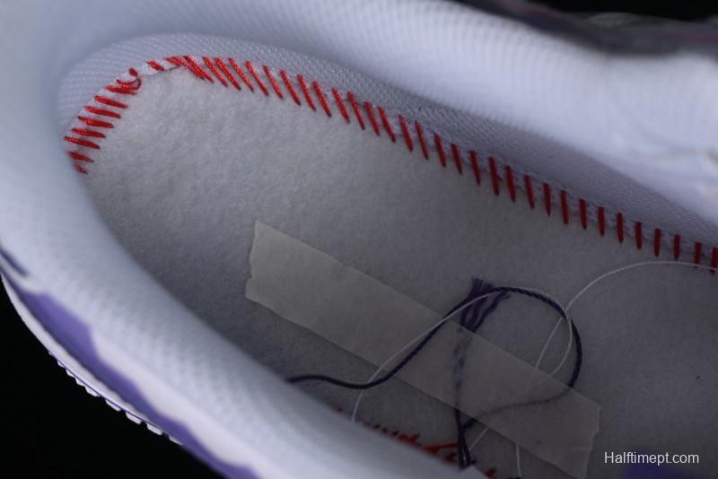 Nike Air Force 1 Low Witch Collaboration Custom Leather Sneakers with Gradient White-Purple and Skull Design - CW2288-111