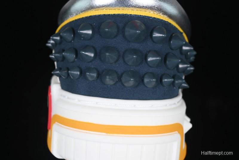 Christian Louboutin Funnyto Flat Comfortable Fashion Low-Top Sneakers in White Yellow Red - X.D4