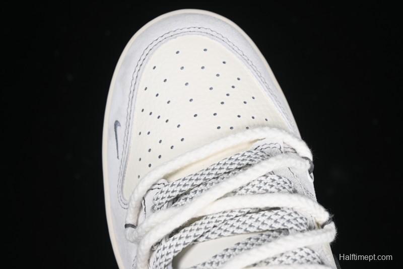 Nike SB Dunk Low The North Face x Supreme Collaboration Light Gray Hook Anniversary Custom Low-Top Casual Skate Shoes - YX5066-230