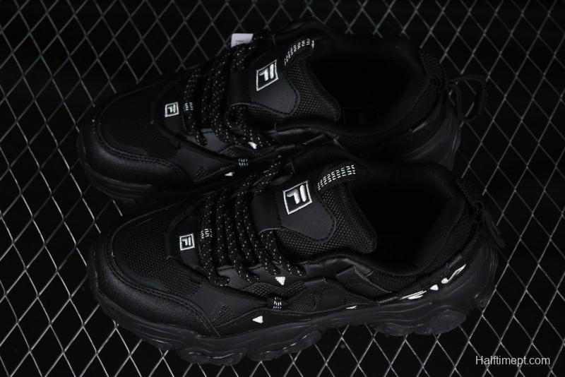 Fila Fusion Retro Mars Running Shoes with Lace-Up Design and Cushioned Sole - F12W422103FBK