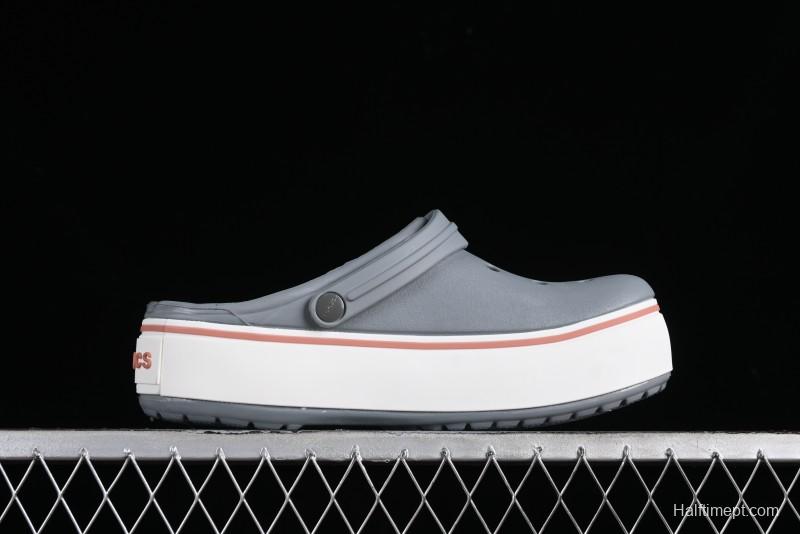 Crocs Crocband Platform Rainbow Comfortable Thick-Soled Clog Sandals - B.D4