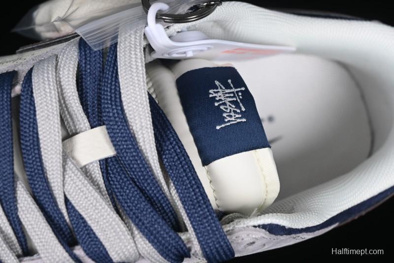 Nike SB Dunk Low Stussy Collaboration Black Burgundy Swoosh Anniversary Custom Low-Top Casual Skate Shoes - DM6868-022