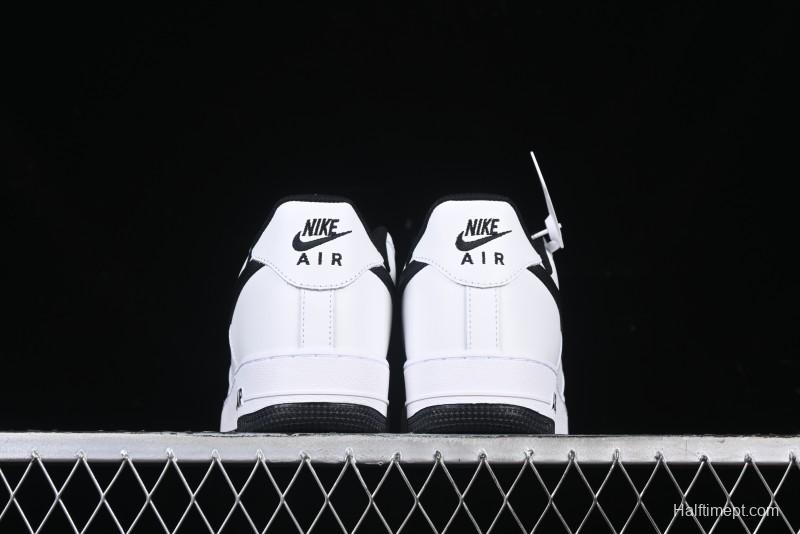 Nike Air Force 1 '07 Low White Black Swoosh Casual Sneakers - 315122-103