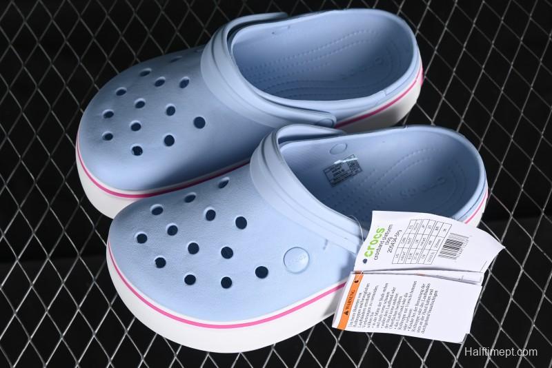 Crocs Crocband Platform Rainbow Comfortable Thick-Soled Clogs - B.D4