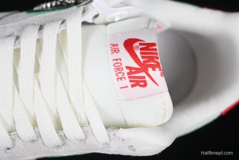 Nike Air Force 1 '07 Low CDG Play Collaboration Green Swoosh Low-Top Casual Sneakers - DF0188-033