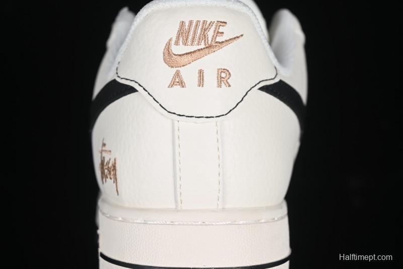 Nike Air Force 1 '07 Low Stussy Collaboration Rose Gold Embroidery Low-Top Casual Sneakers - XZ6188-720