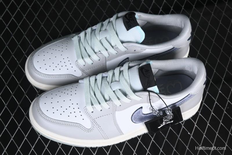 Nike Air Jordan 1 Low OG CNY AJ1 Snake Year Limited Silver Snake Low-Top Retro Basketball Shoes - HF3144-100