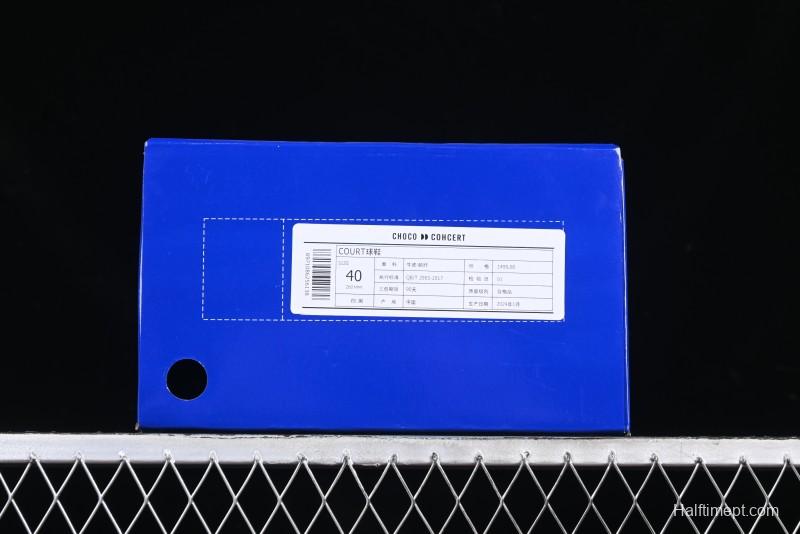 Choco Concert Leather Round Square Asymmetric Fashion Sneakers Black White - AJE5