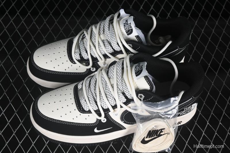 Nike Air Force 1 '07 Low The North Face Collaboration Suede Black Drawstring Casual Sneakers - SJ1198-101
