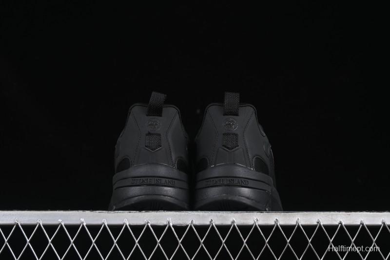 Stone Island Grime Panelled Low-Top Lifestyle Sneakers in Dark Brown - 79FWS0303