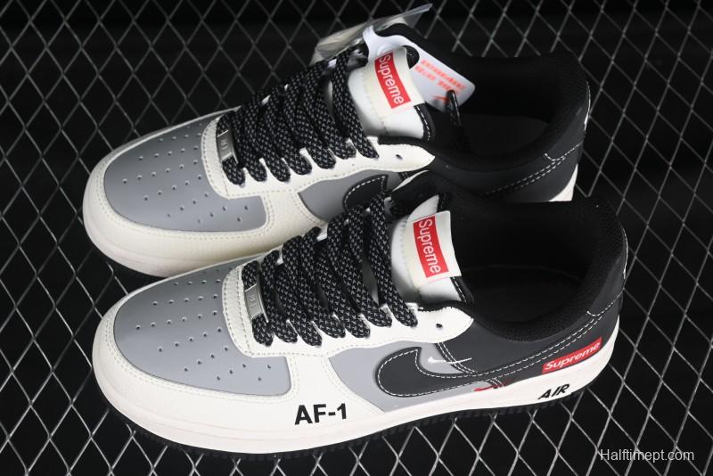 Nike Air Force 1'07 Low Supreme Casual Sneakers in Beige Grey Black - HH7518-055