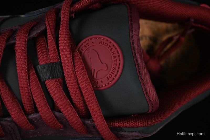 Nike SB Dunk Low "Dark Burgundy & Black" - Premium Suede Skate Shoes