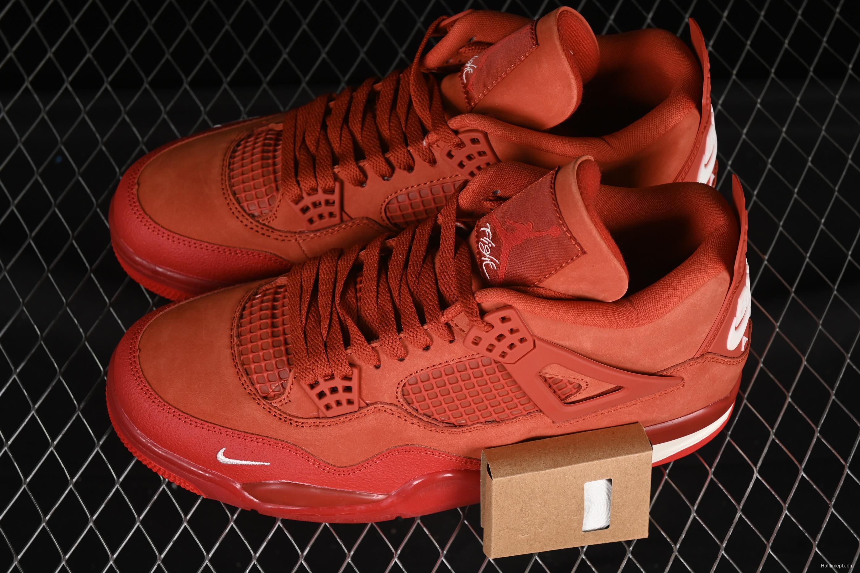 Nike Nigel Sylvester x Air Jordan 4 Retro OG "Brick By Brick" High-Top Sneakers with Suede and Leather Details - HF4340-800