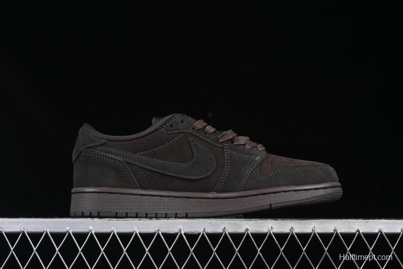 Nike Travis Scott x Air Jordan 1 Low OG AJ1 Reverse Swoosh Sneakers - DM7866-202