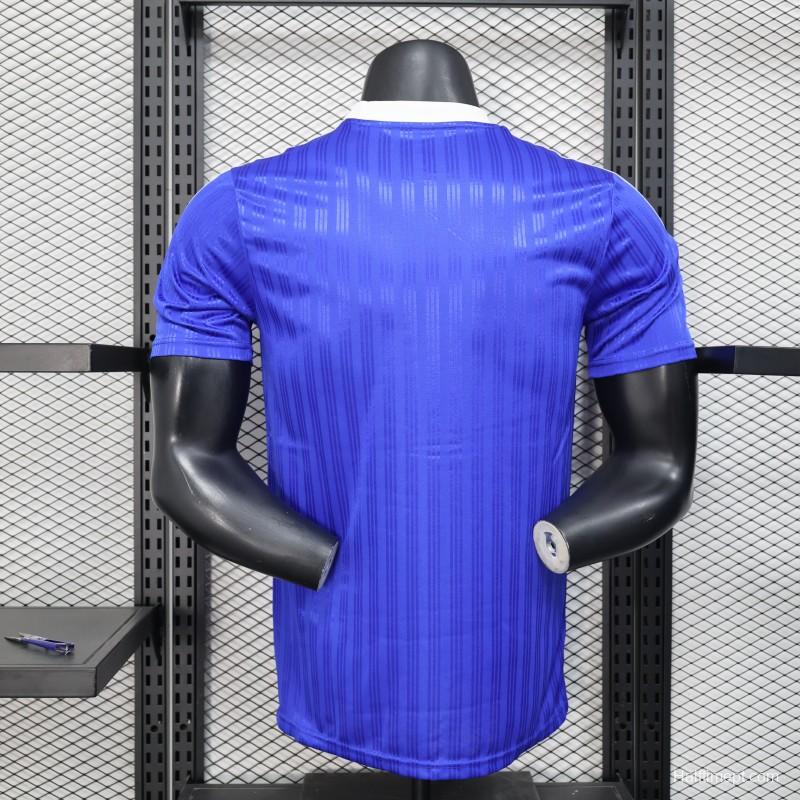 Player Version 2025 Adidas Blue with Striped Design Jersey