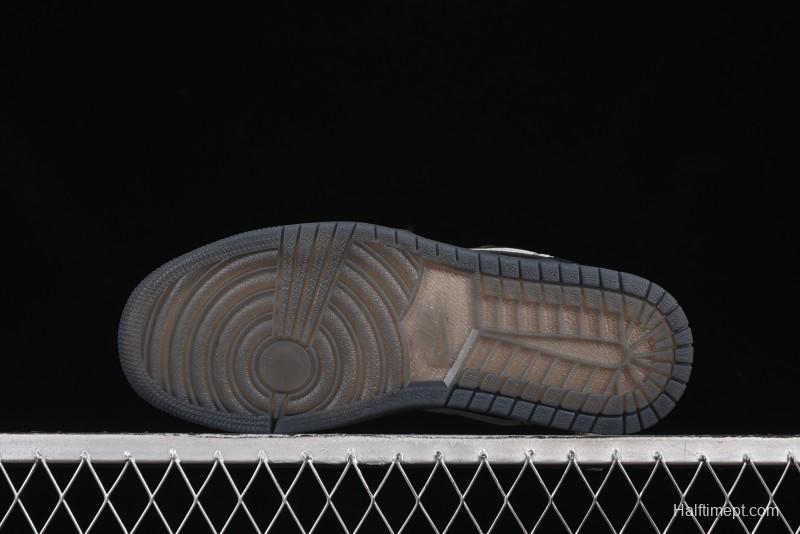 Nike Air Jordan 1 Low AJ1 Basketball Shoes Black White Canvas Leather Panel - HV5968-001