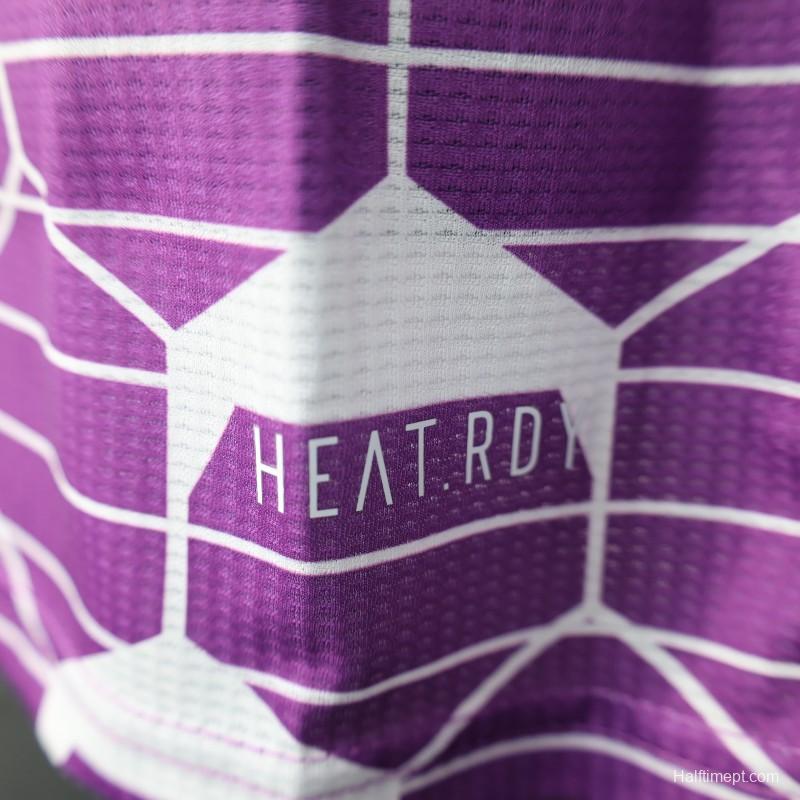Player Version 2025 Algeria White with Purple Honeycomb Pattern Jersey
