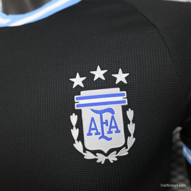 Player Version 2025 Argentina Black with Sky Blue Trim Jersey