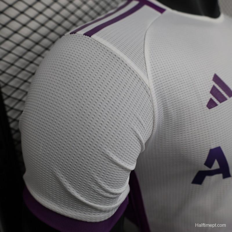 Player Version 2025 Algeria White with Purple Honeycomb Pattern Jersey