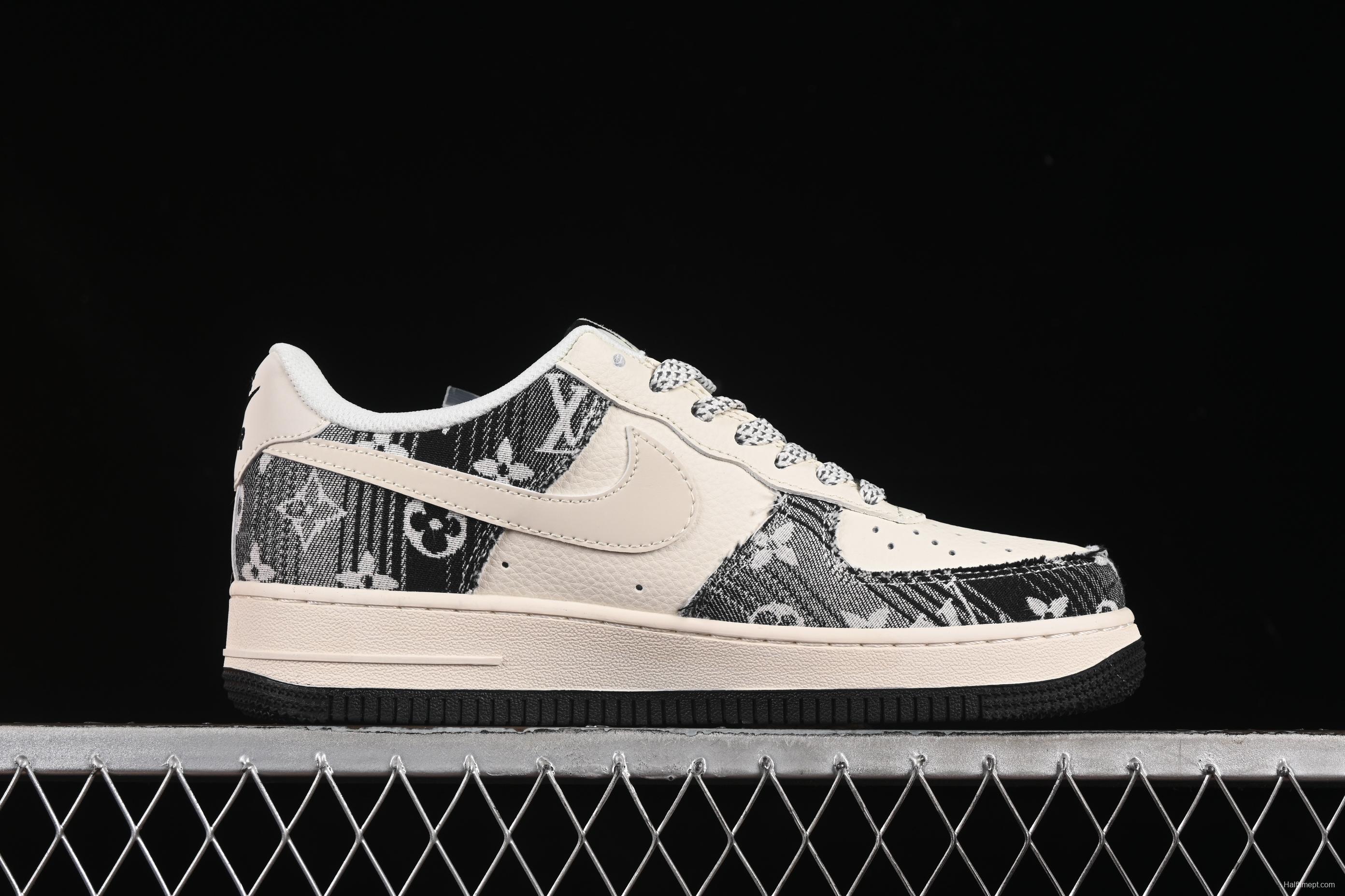 Nike Air Force 1'07 Low LV Collaboration Black Floral Denim Casual Sneakers - XS1958-585