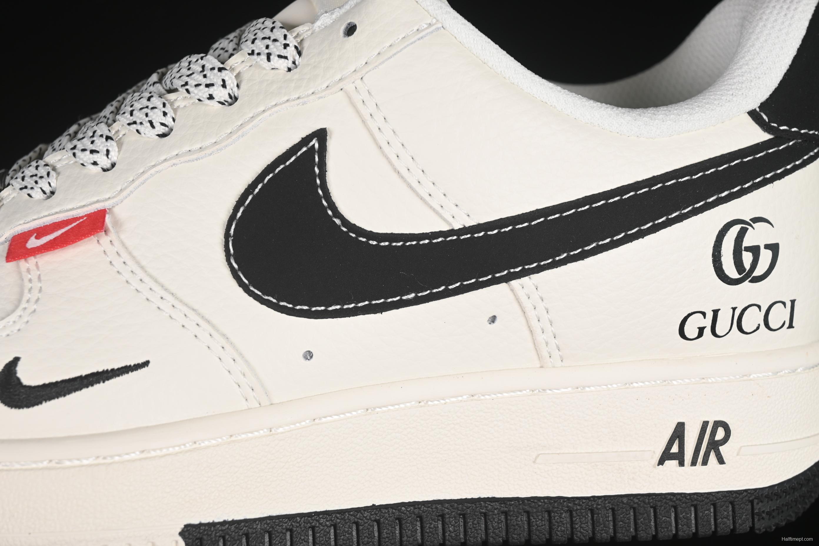 Nike Air Force 1'07 Low Gucci Collaboration Dual-Tone Mini Swoosh Casual Sneakers - CS5288-009