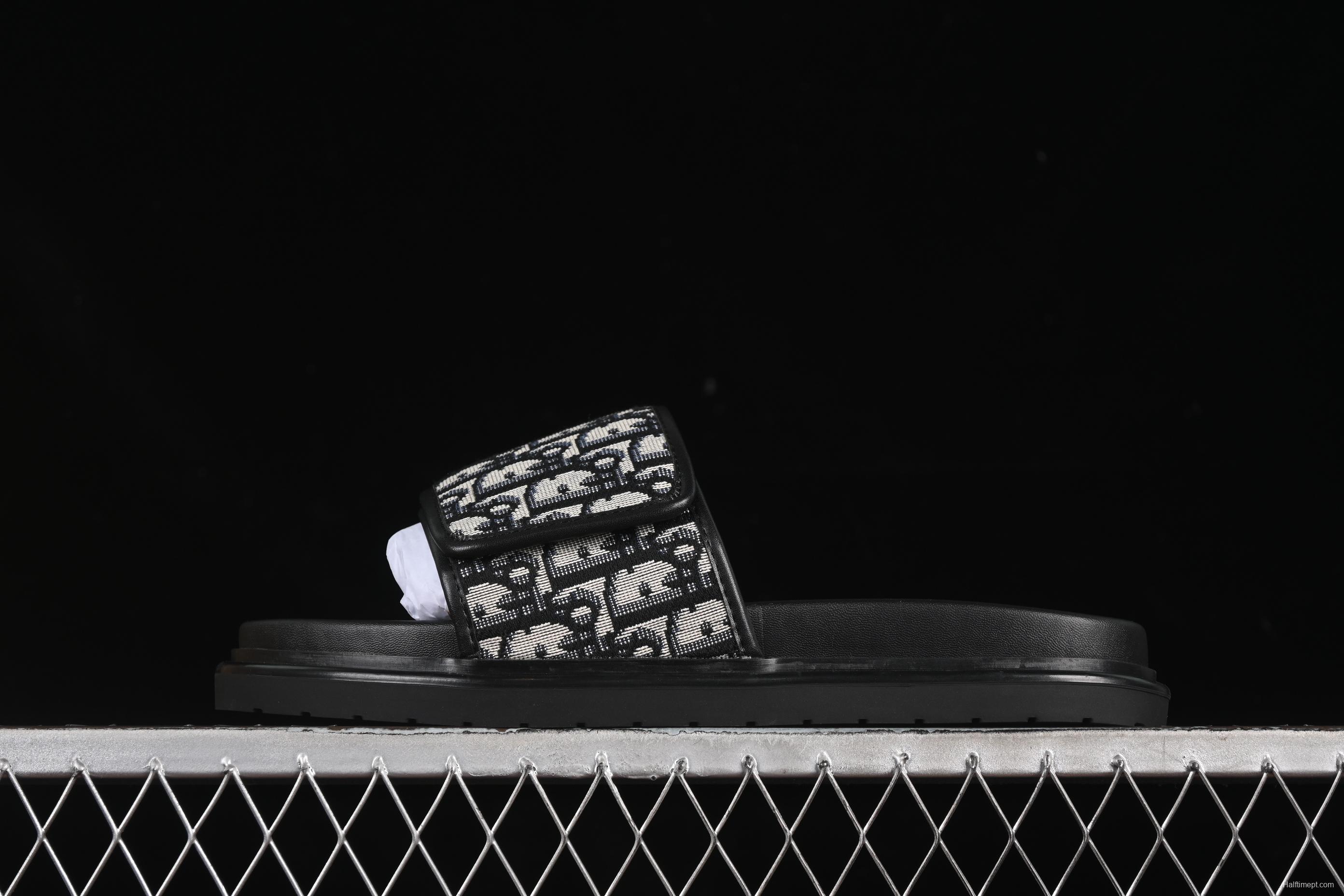 Dior Aqua Summer Men's Platform Casual Sandals with Oblique Print and Leather Accents - 3SA126ZSA