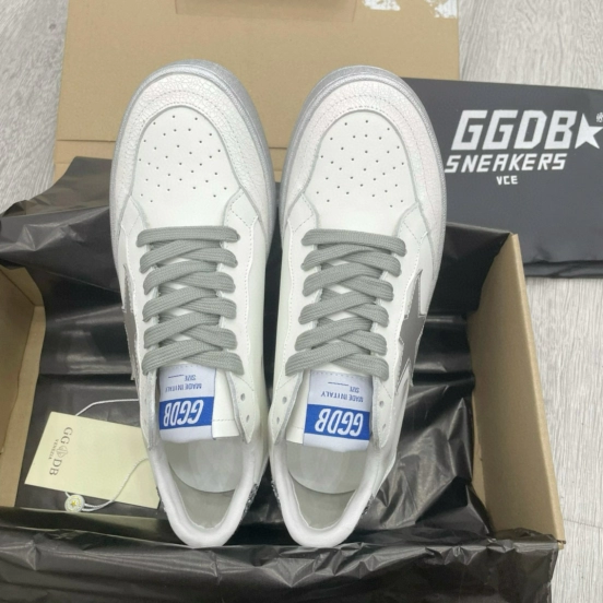 2024 Unisex GGDB White Grey Leather Sneakers MJ00260