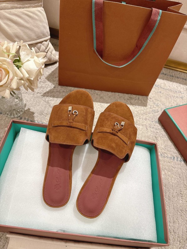 2025 LP Brown Suede Slippers
