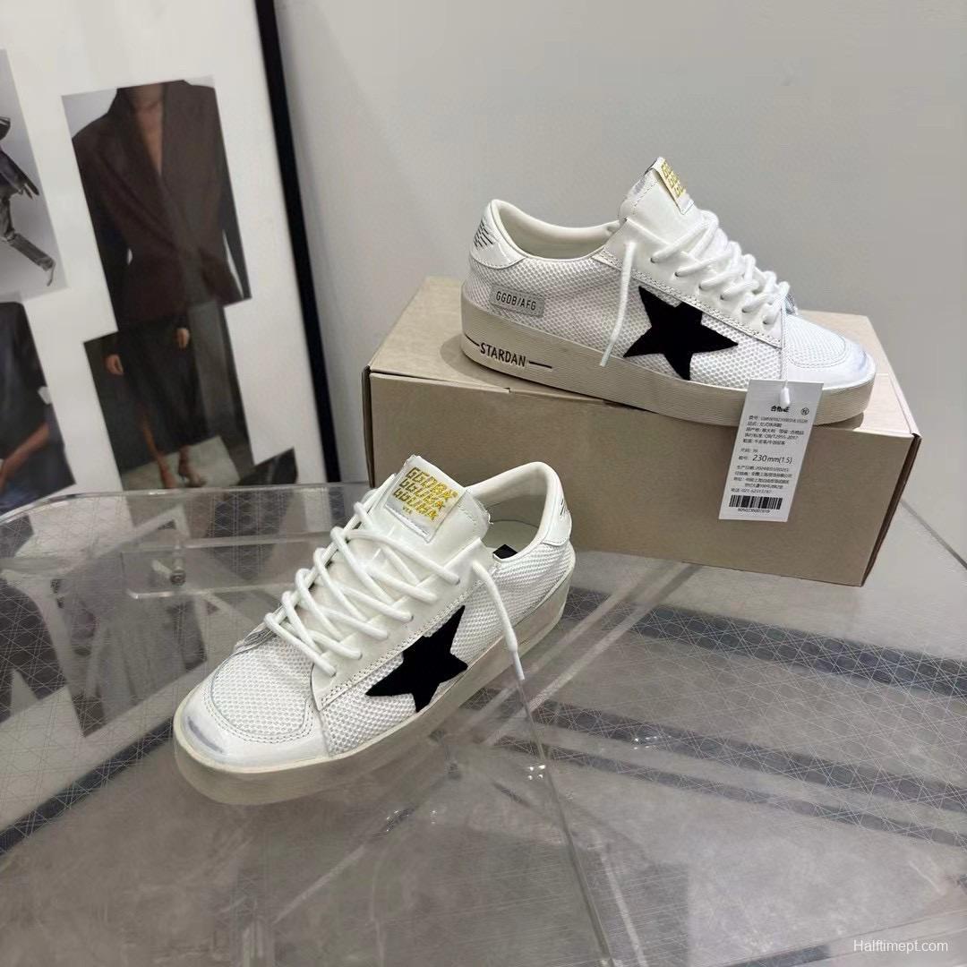 2024 Unisex GGDB White Black Leather Mesh Low Top Sneakers MJ00260