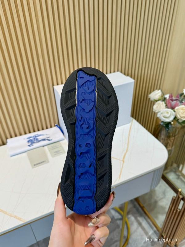 2024 Unisex Burberry Black White Classic Cotton Sneakers MJ00320