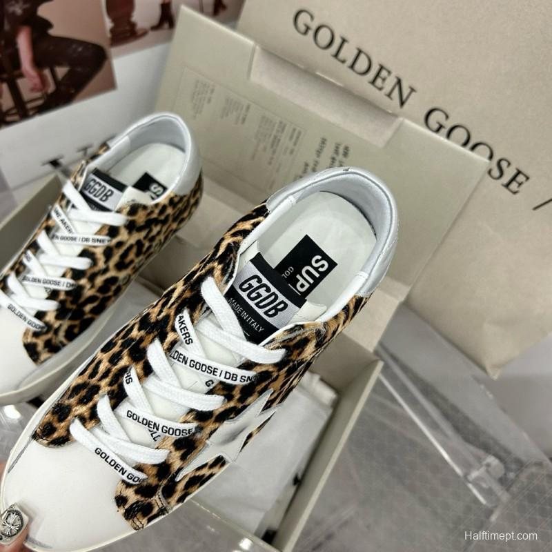2025 Women GGDB Leopard White Leather Sneakers