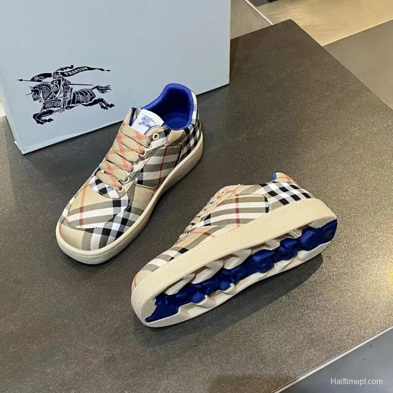 2024 Unisex Burberry Beige Black White Leather Casual Shoes MJ00330