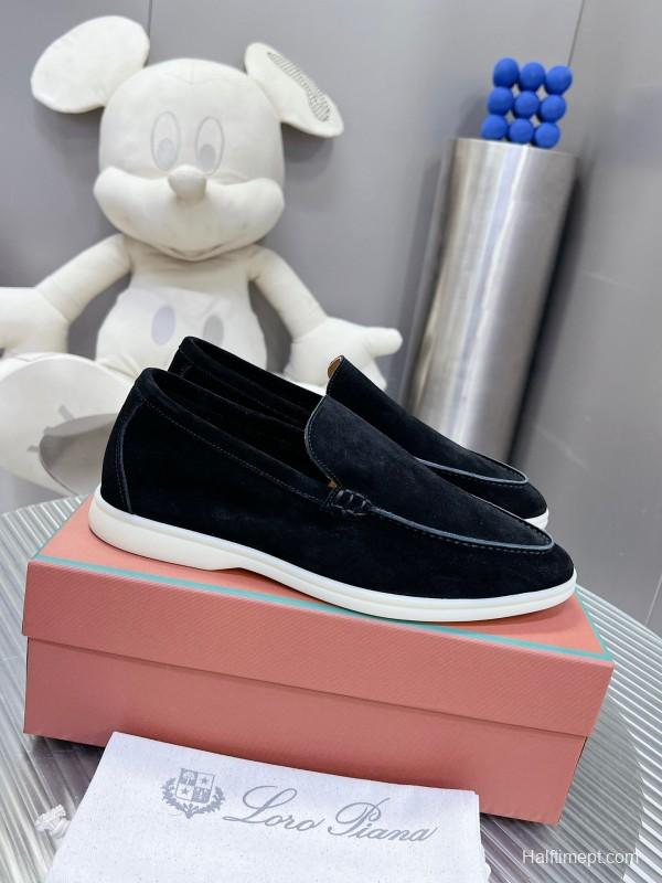2025 Men LP Black Suede Loafers LY00260