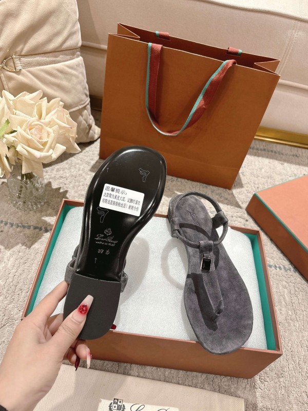 2025 LP Gray Suede Sandals