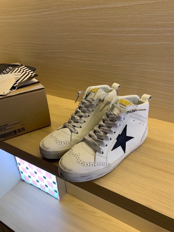 2024 Unisex GGDB White Black Leather High-top Sneakers MJ00300