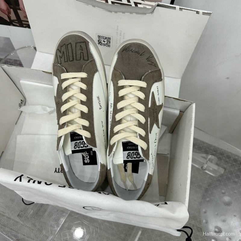 2024 Women GGDB White Grey Suede Leather Sneakers
