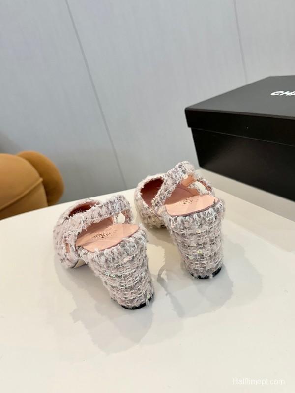 2025 Women Chanel Beige Black Tweed Leather Ballet Flats LY00240