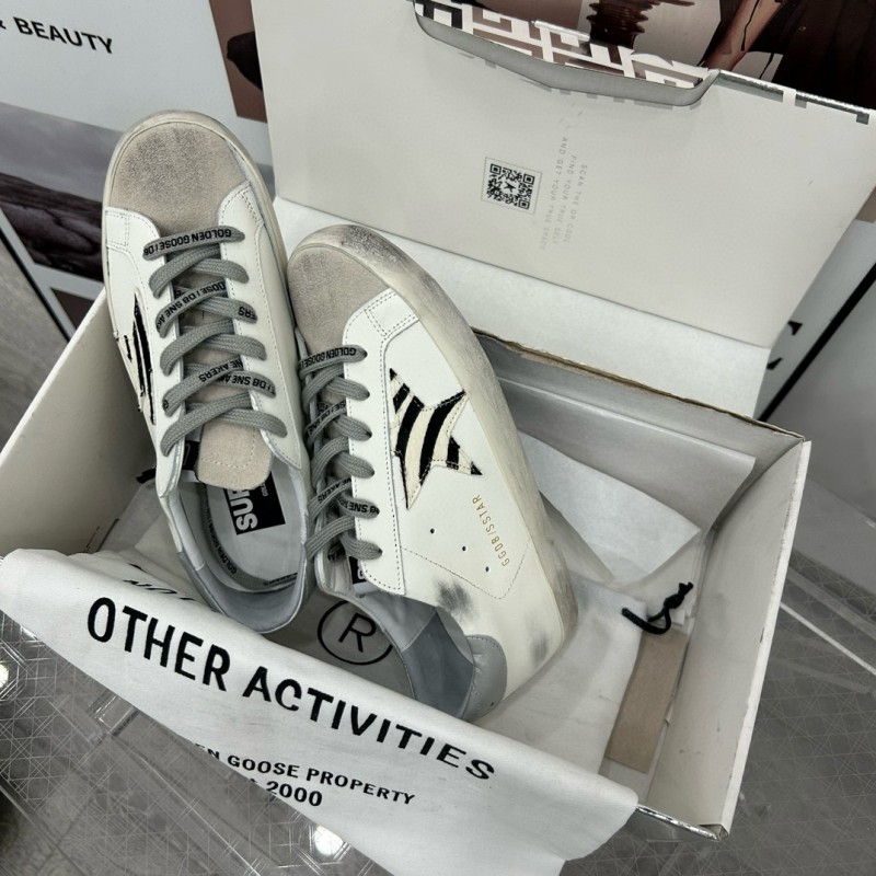2025 Women GGDB White Black Leather Suede Sneakers