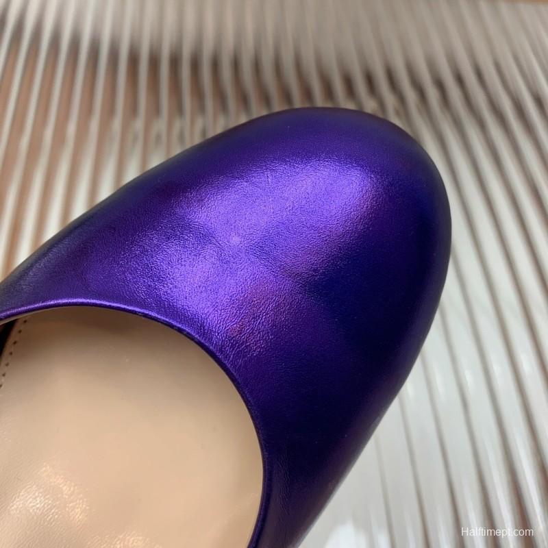 2025 Women Gianvito Rossi Purple Patent Leather High Heel Sandals