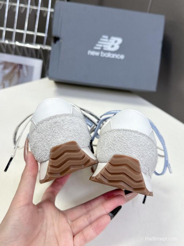 2025 Unisex New Balance Grey White Mesh Suede Running Sneakers