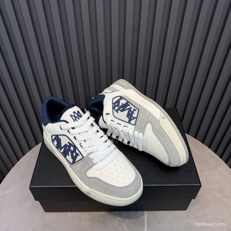 2025 Unisex Amiri White Grey Blue Leather Suede Sneakers MJ00360