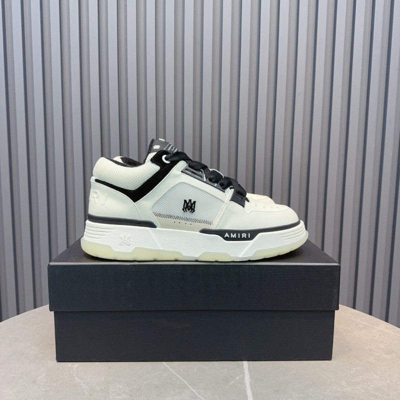 2024 Unisex Amiri Black White Leather Sneakers MJ00360